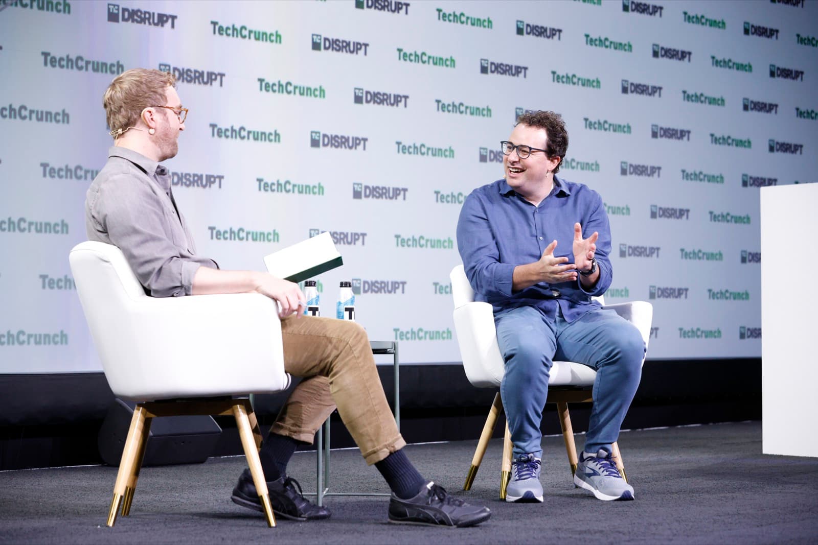 Anthropic chief executive Dario Amodei speaking at TechCrunch Disrupt 2023